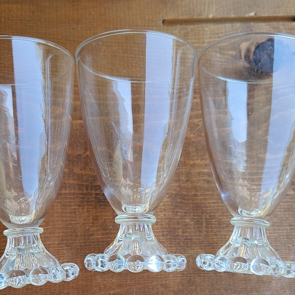Vintage Anchor Hocking Berwick Vintage Boopie clear water goblets - Picture 6 of 8